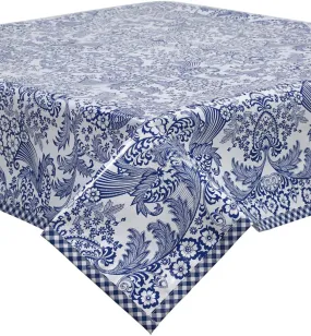 60 x 60 Toile Blue Oilcloth Tablecloths 60 x 60 Toile Blue Oilcloth Tablecloths