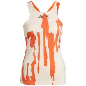 adidas Women's Thebe Magugu New York Y-Back Tank - Impact Orange/Ercu Tint adidas Women's Thebe Magugu New York Y-Back Tank - Impact Orange/Ercu Tint