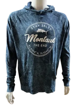 Adult Unisex Light Weight Montauk The End Stay Salty 50/50 Long Sleeve Hooded Pullover Adult Unisex Light Weight Montauk The End Stay Salty 50/50 Long Sleeve Hooded Pullover