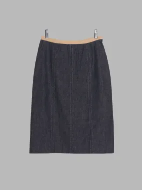 Alessandro dell'Acqua grey denim contrast waistband pencil skirt - IT 40 Alessandro dell'Acqua grey denim contrast waistband pencil skirt - IT 40