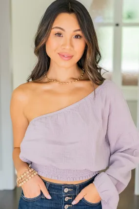 All Attitude Lavender Purple One Shoulder Top All Attitude Lavender Purple One Shoulder Top