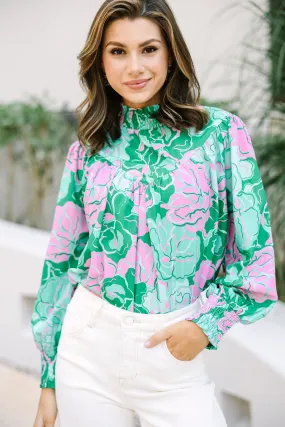 All In Green Floral Blouse All In Green Floral Blouse