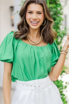 All You Could Want Green Bubble Sleeve Blouse All You Could Want Green Bubble Sleeve Blouse