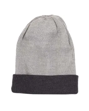Alpaca Beanie - Reversible Ribbed - Smoke Alpaca Beanie - Reversible Ribbed - Smoke
