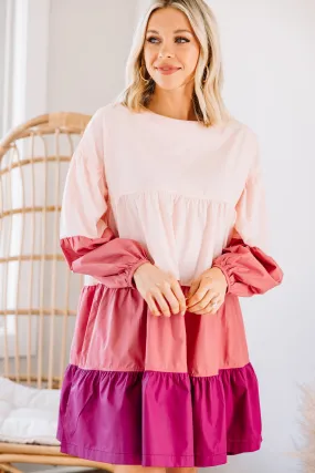 Always For Fun Raspberry Pink Colorblock Dress Always For Fun Raspberry Pink Colorblock Dress
