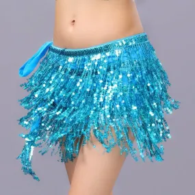 Aqua Blue Sequin Wrap Around Skirt Aqua Blue Sequin Wrap Around Skirt
