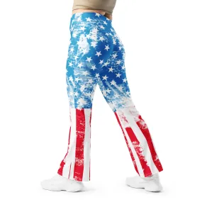Artsy American Flag Flare Leggings Artsy American Flag Flare Leggings
