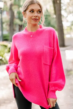 As It Happens Fuchsia Pink Bubble Sleeve Sweater As It Happens Fuchsia Pink Bubble Sleeve Sweater