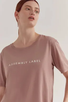 Assembly Label - Logo Cotton Crew Tee - Rosewood White Assembly Label - Logo Cotton Crew Tee - Rosewood White