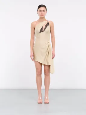 Asymmetric Mini Dress (COPR64545-BEIGE) Asymmetric Mini Dress (COPR64545-BEIGE)