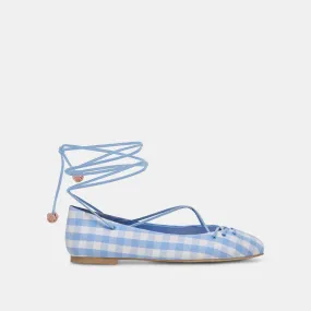 BEATE BALLET FLATS WHITE BLUE GINGHAM BEATE BALLET FLATS WHITE BLUE GINGHAM