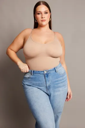 Beige Seamless Sculpting Bodysuit Beige Seamless Sculpting Bodysuit