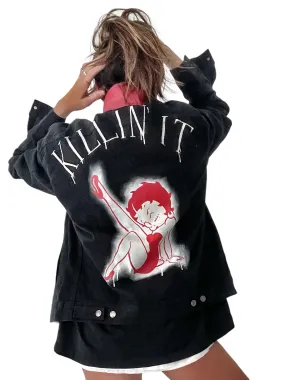 'Betty Boop x W G' Denim Jacket 'Betty Boop x W G' Denim Jacket
