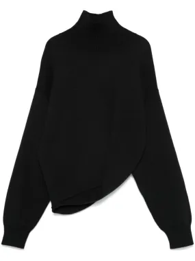 BLACK WOOL RIBBED KNIT BLACK WOOL RIBBED KNIT