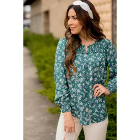 Blossom Cinched Button Accent Blouse Blossom Cinched Button Accent Blouse