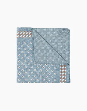 Blue Textured & Geometric Reversible Pocket Square Blue Textured & Geometric Reversible Pocket Square
