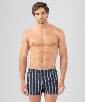Boxer Shorts w. Double Stripes: Navy Boxer Shorts w. Double Stripes: Navy