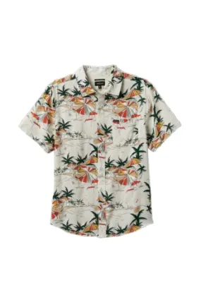 BRIXTON Charter Slub Button Up Shirt Off White Umbrella Scene BRIXTON Charter Slub Button Up Shirt Off White Umbrella Scene