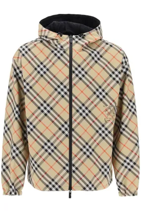 BURBERRY reversible check hooded jacket with BURBERRY reversible check hooded jacket with