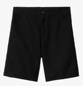 Carhartt WIP Double Knee 'Marshall' Canvas Short - Black Rinsed Carhartt WIP Double Knee 'Marshall' Canvas Short - Black Rinsed