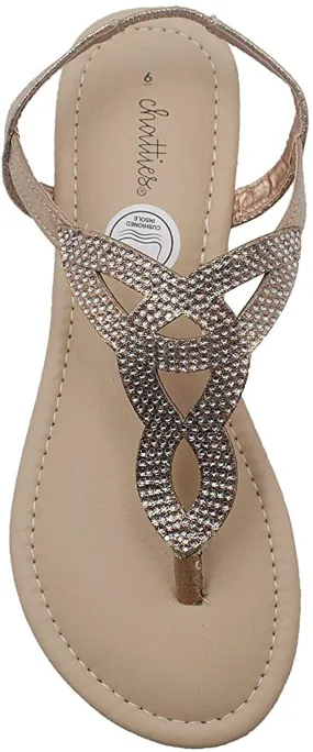 Chatties Women’s Shimmer Rhinestone Thong Sandal with Elastic Back Strap - Open Toe Summer Shoe Chatties Women’s Shimmer Rhinestone Thong Sandal with Elastic Back Strap - Open Toe Summer Shoe