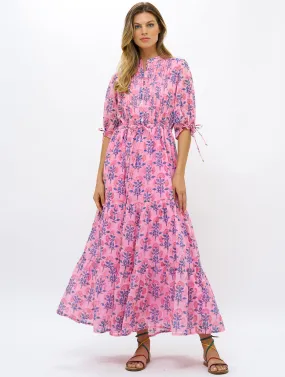 Cinched Pintuck Maxi Dress - Sconset Pink Cinched Pintuck Maxi Dress - Sconset Pink