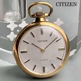 Citizen Pocket Watch Manual Antique Gold 28mm Vintage Citizen Pocket Watch Manual Antique Gold 28mm Vintage