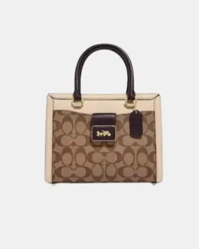 Coach Grace Carryall In Signature Canvas Khaki Coach Grace Carryall In Signature Canvas Khaki