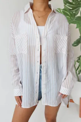 Coastlines Button Down in Beige Coastlines Button Down in Beige