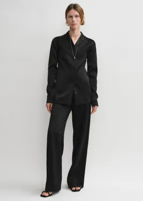 Contrast satin shirt black Contrast satin shirt black