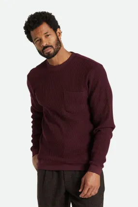 Corded L/S Sweater Pocket Knit - Washed Burnt Henna Corded L/S Sweater Pocket Knit - Washed Burnt Henna