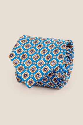 Cyan Geometric Pattern Silk Tie Cyan Geometric Pattern Silk Tie
