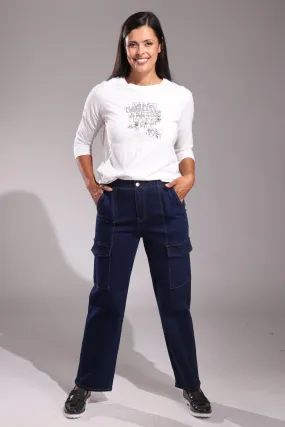 Denim Cargo styled Pants | DARK INDIGO | 6625ZZ Denim Cargo styled Pants | DARK INDIGO | 6625ZZ