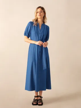 Denim Tencel Tie Waist Shirt Dress Denim Tencel Tie Waist Shirt Dress