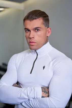Father Sons Long Sleeve White Half Zip Gym Top - FSH711 Father Sons Long Sleeve White Half Zip Gym Top - FSH711