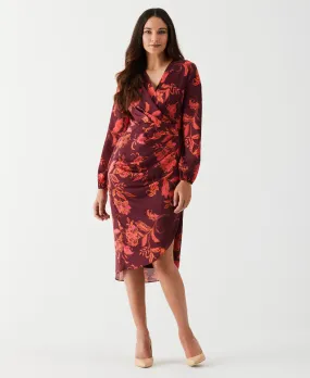 Faux Wrap Midi Dress Faux Wrap Midi Dress