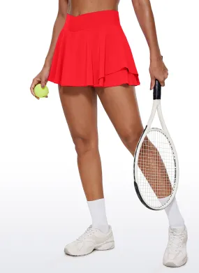 Feathery-Fit Soft V Crossover Ruffle Layered Tennis Skirts 13'' Feathery-Fit Soft V Crossover Ruffle Layered Tennis Skirts 13''