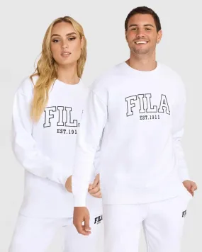 FILA UNISEX UC4.ZERO WHITE CREW SWEATSHIRT FILA UNISEX UC4.ZERO WHITE CREW SWEATSHIRT