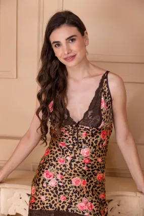 Floral satin Short dress Floral satin Short dress