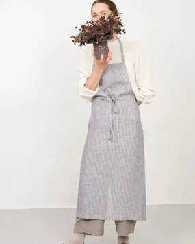 Full Apron: Grey Thin White Stripe Full Apron: Grey Thin White Stripe