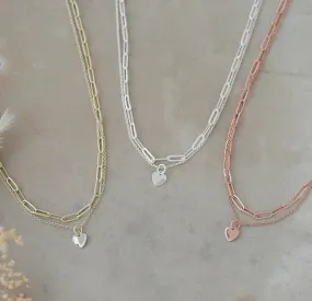 GLEE DOUBLE LAYERED PAPERCLIP NECKLACE GLEE DOUBLE LAYERED PAPERCLIP NECKLACE