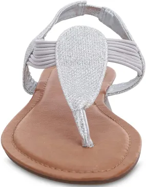 Gold Toe Women’s Lurex T-Strap Thong Strappy Sandal with Mini Wedge and Elastic Back Strap - Open Toe Fashion Summer Slide Shoe Black Gold Toe Women’s Lurex T-Strap Thong Strappy Sandal with Mini Wedge and Elastic Back Strap - Open Toe Fashion Summer Slide Shoe Black