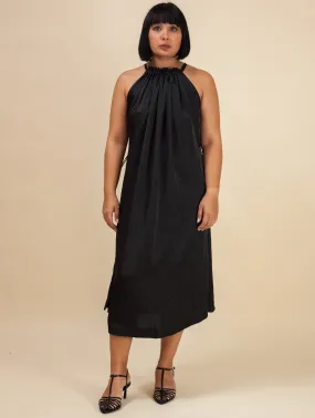 Halter Dress Satin (Black) Halter Dress Satin (Black)