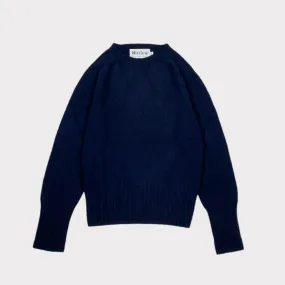 Harley Of Scotland Super Fine Lambswool Jumper Nero Navy Harley Of Scotland Super Fine Lambswool Jumper Nero Navy