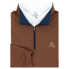Heather Performance Q-Zip | Heather - Saddle Brown/Chocolate Heather Performance Q-Zip | Heather - Saddle Brown/Chocolate