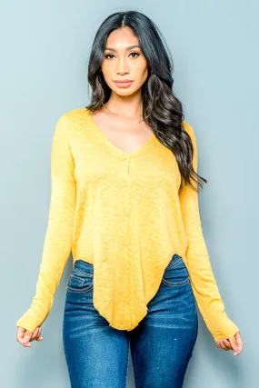 Heathered V Neck Button Down Top/Sweater with Tie Front Option (9461WE) Heathered V Neck Button Down Top/Sweater with Tie Front Option (9461WE)
