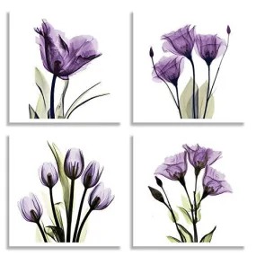 HLJ ART 4 PANEL ELEGANT TULIP PURPLE FLOWER CANVAS PRINT WALL ART PAINTING FOR LIVING ROOM DECOR AND MODERN HOME DECORATIONS PHOTO PRINTS 12X12INCH(WOOD FRAMED) HLJ ART 4 PANEL ELEGANT TULIP PURPLE FLOWER CANVAS PRINT WALL ART PAINTING FOR LIVING ROOM DECOR AND MODERN HOME DECORATIONS PHOTO PRINTS 12X12INCH(WOOD FRAMED)