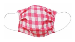 Hotpink Checker Fabric Face Mask (Adult) Hotpink Checker Fabric Face Mask (Adult)