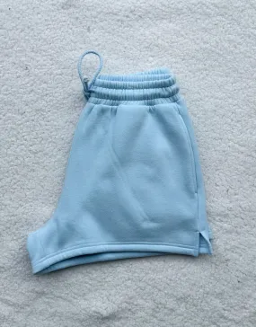 Icy Blue Basic Blank Shorts Icy Blue Basic Blank Shorts