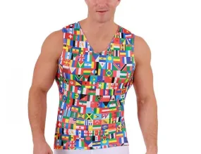 Insta Slim USA Flag Activewear Sleeveless V-Neck 5VAT0N1 Insta Slim USA Flag Activewear Sleeveless V-Neck 5VAT0N1
